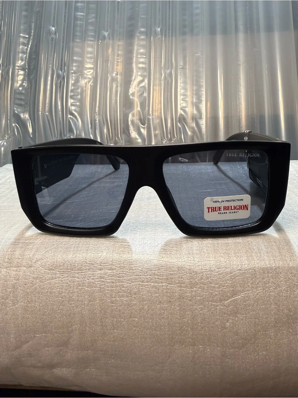 True Religion-UniSex TRM1894X-4MBF-S Matte Black Oversized Square Sunglasses NWT